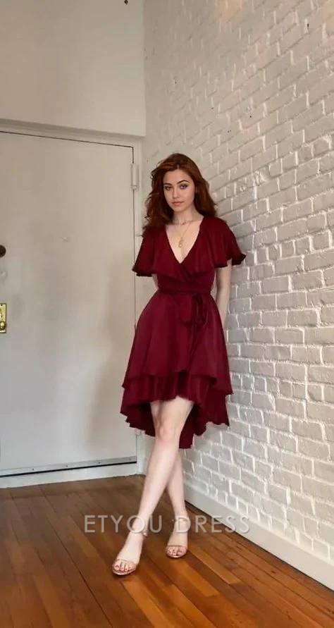 A Line V Neck formal dresses Bridesmaid Dresses evening gown Prom Dress Homecoming Dress